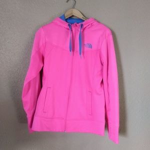 NORTH FACE size L zip-up fleece-lined hoodie